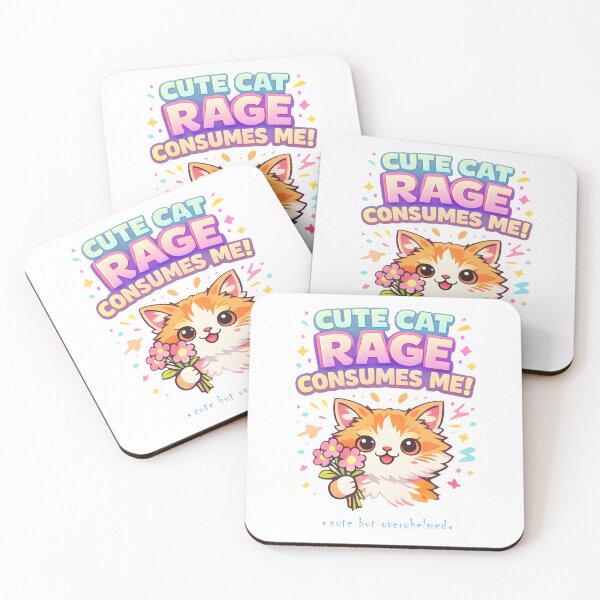Item preview, Cute Cat Rage Consumes Me – Adorable Introvert Cat Meme designed and sold by OlizaPrint.