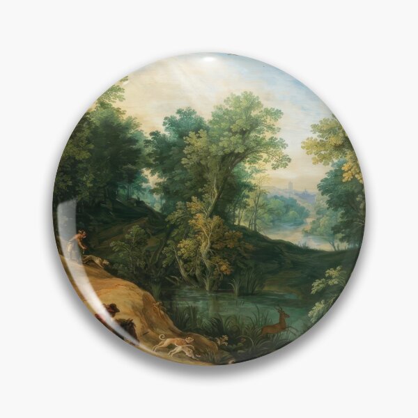 Item preview, Baroque Forest Stag Hunt Landscape with Hunters designed and sold by TheSoulOfArt.