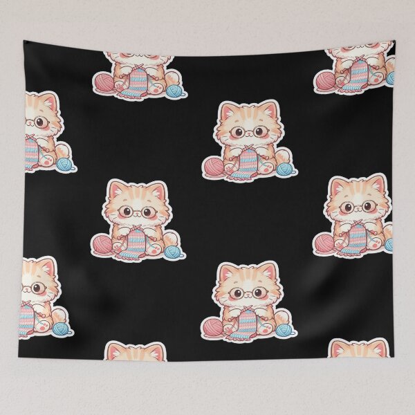 Item preview, Knitting Cat with glasses  designed and sold by Iail Ioa.