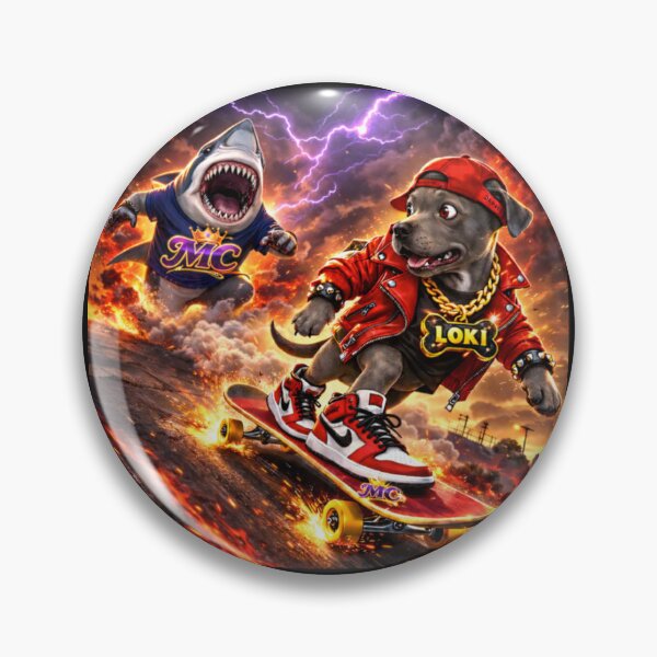 Item preview, Loki excape from shark -firestorm skateboard chase designed and sold by Mishco courier co.