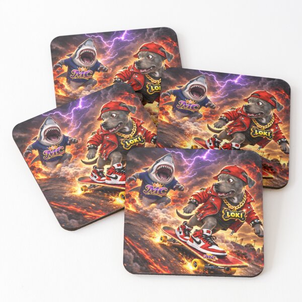 Item preview, Loki excape from shark -firestorm skateboard chase designed and sold by Mishco courier co.