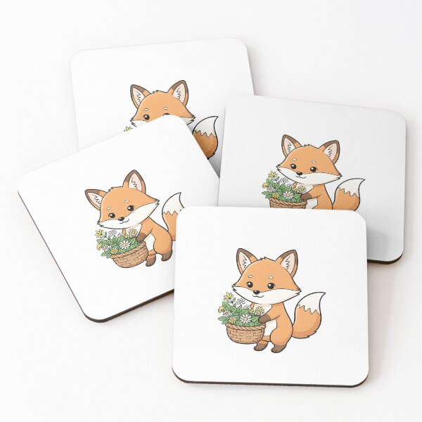 Item preview, Cute Fox Holding Flower Basket designed and sold by Biwbiwty.