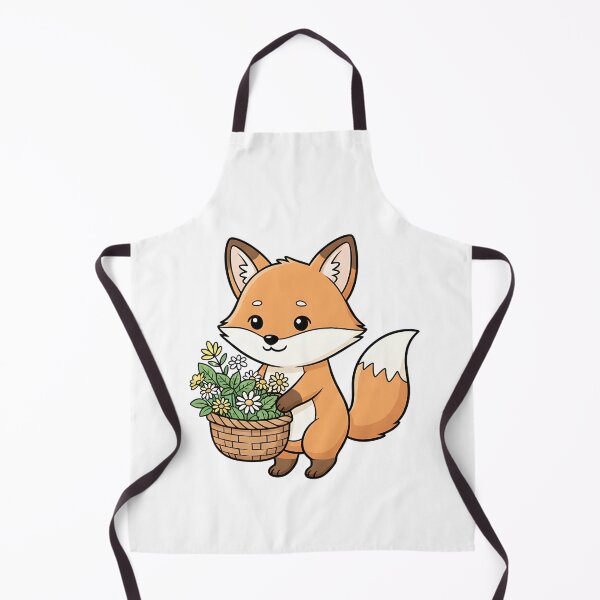 Item preview, Cute Fox Holding Flower Basket designed and sold by Biwbiwty.