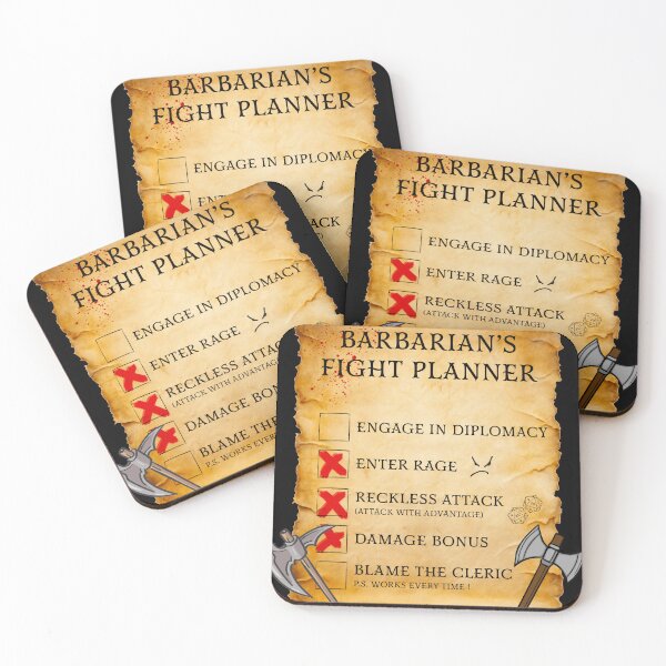 Item preview, Dungeons and Dragons Barbarian To-Do List - D&D designed and sold by Creative Quests.