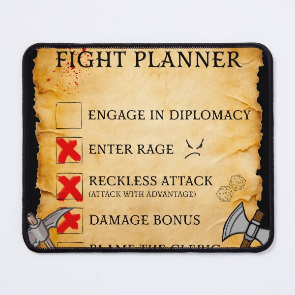 Item preview, Dungeons and Dragons Barbarian To-Do List - D&D designed and sold by Creative Quests.