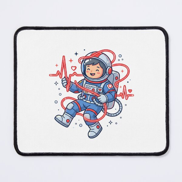 Item preview, Cute Astronaut Nurse with Glowing EKG Heartbeat designed and sold by Kvarny.