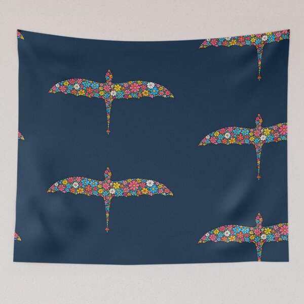 Item preview, Floral Dragon Silhouette – Colorful Flower Mosaic Fantasy Art designed and sold by blankTeeShirt.