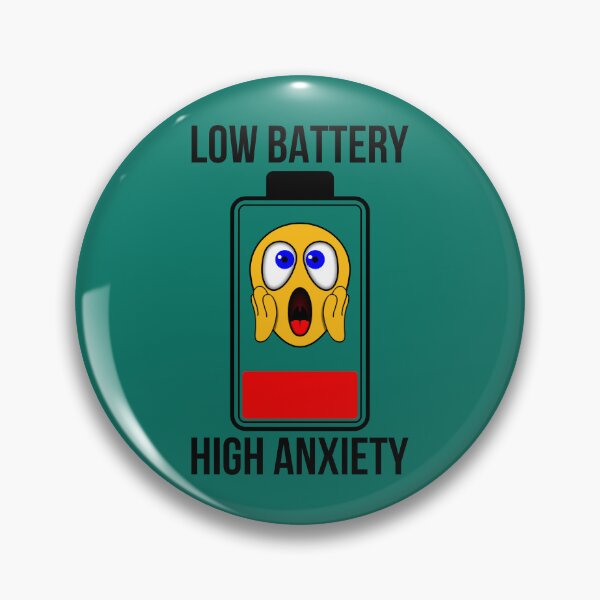 Item preview, Low Battery High Anxiety - Funny Social Tech Humor designed and sold by VugArtShop.