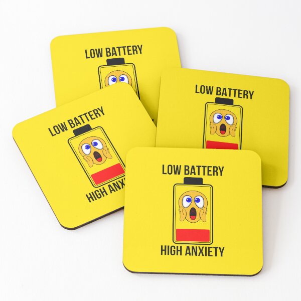 Item preview, Low Battery High Anxiety - Funny Social Tech Humor designed and sold by VugArtShop.