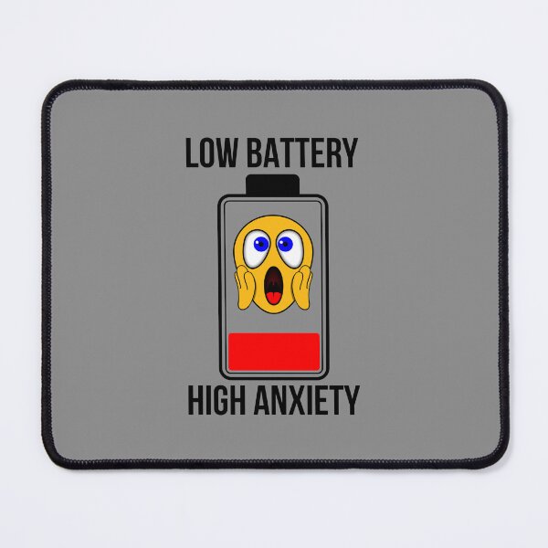 Item preview, Low Battery High Anxiety - Funny Social Tech Humor designed and sold by VugArtShop.