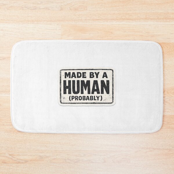 Item preview, Made By A Human Probably – Vintage Rubber Stamp Typography Humor designed and sold by Samuel	 Collings.