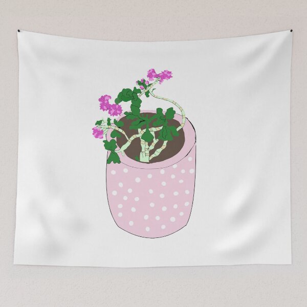 Item preview, Blooming Succulent in Pink Polka Dot Pot, Cute Spring Plant Drawing designed and sold by Najomiartstudio.