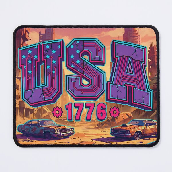 Item preview, Synthwave USA 1776 Neon Cyberpunk Patriot designed and sold by MarCinu Art.