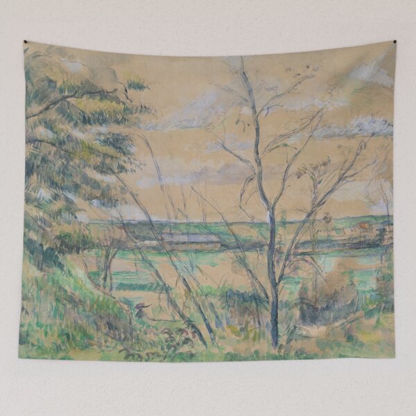 Item preview, In the Oise Valley by Paul Cézanne: Post Impressionist landscape poster designed and sold by artofuniverse.