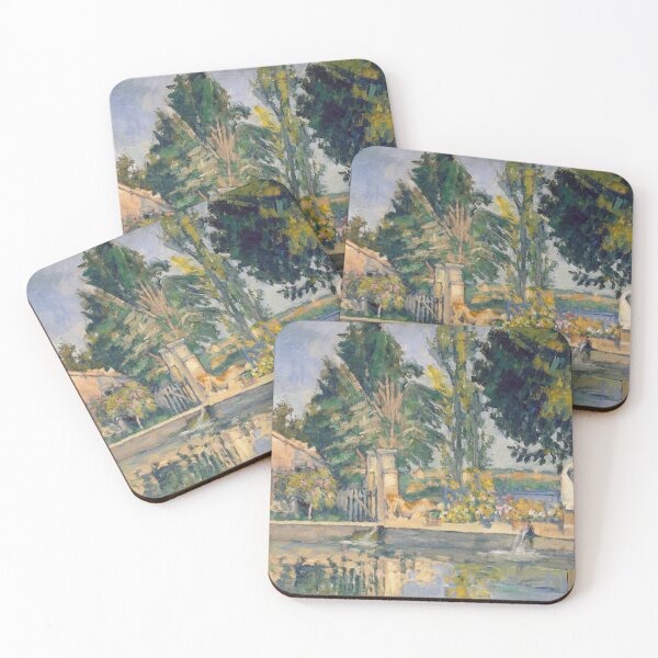 Item preview, Jas De Bouffanthe Pond by Paul Cézanne: Tranquil French Garden Poster designed and sold by artofuniverse.