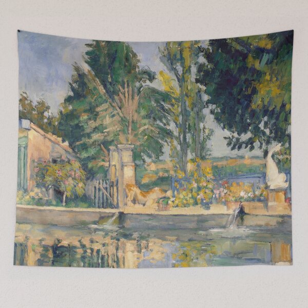 Item preview, Jas De Bouffanthe Pond by Paul Cézanne: Tranquil French Garden Poster designed and sold by artofuniverse.