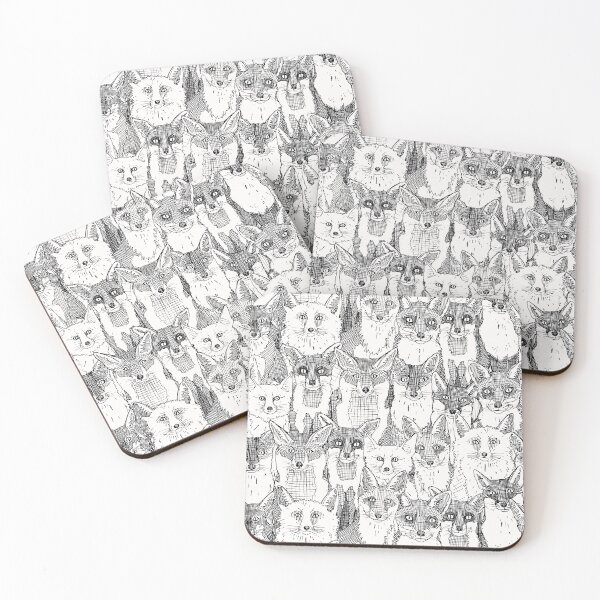 Item preview, just foxes black soft white designed and sold by scrummy.