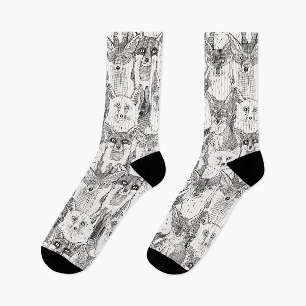 Item preview, just foxes black soft white designed and sold by scrummy.