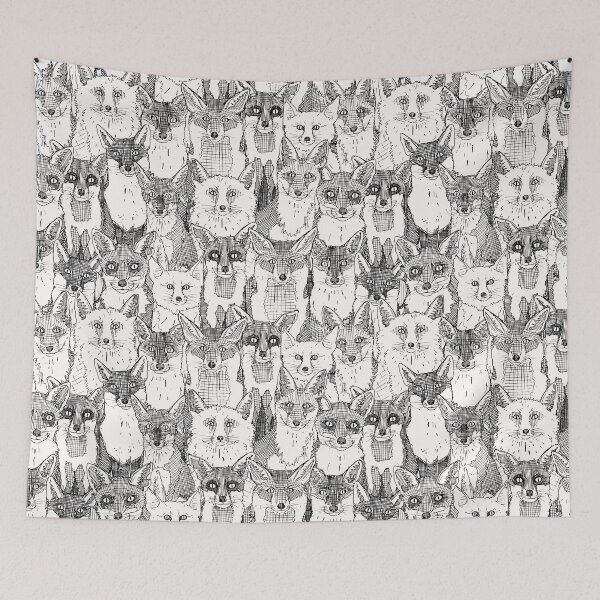 Item preview, just foxes black soft white designed and sold by scrummy.