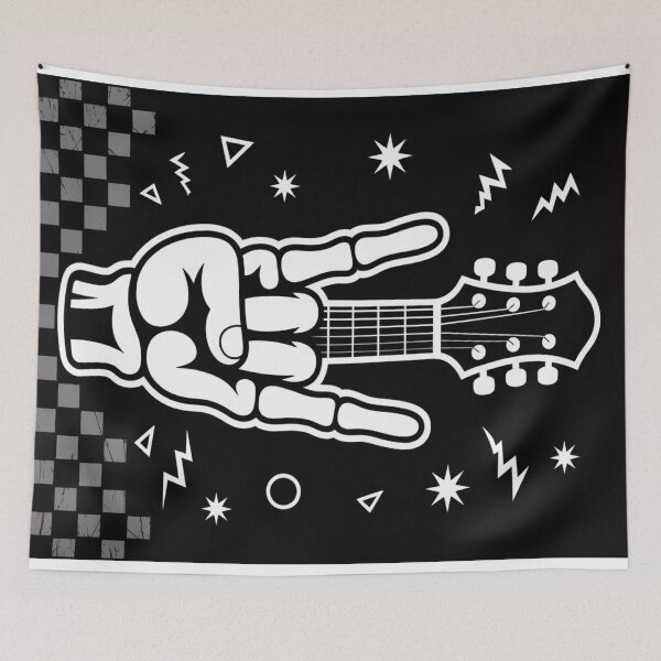 Item preview, Metalhead Skeleton Hand - Rock On Guitar Horns designed and sold by myforestfog.