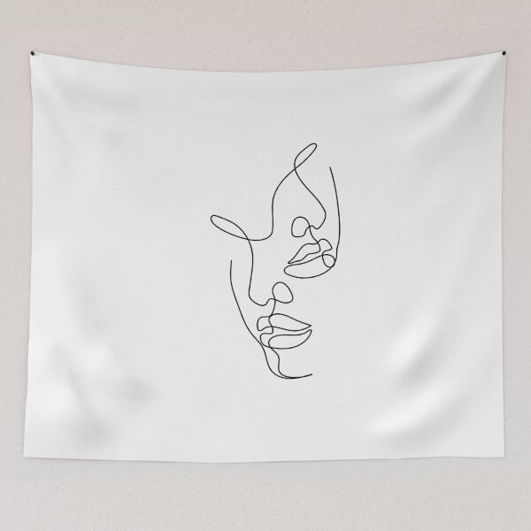 Item preview, Modern Abstract Face Line Art - Minimalist Couple Wall Art designed and sold by DraftDose.