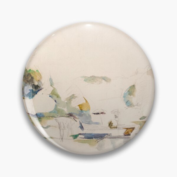 Item preview, La Barque Ou Le Lac Dannecy by Paul Cézanne: Minimalist Watercolor Study designed and sold by artofuniverse.