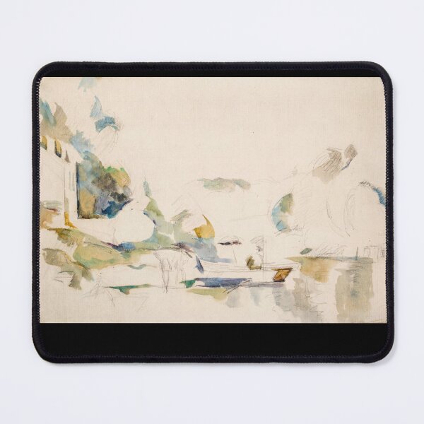 Item preview, La Barque Ou Le Lac Dannecy by Paul Cézanne: Minimalist Watercolor Study designed and sold by artofuniverse.