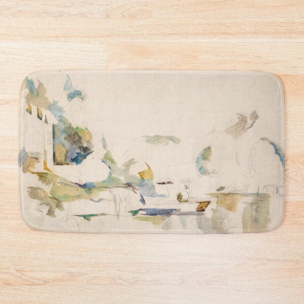Item preview, La Barque Ou Le Lac Dannecy by Paul Cézanne: Minimalist Watercolor Study designed and sold by artofuniverse.