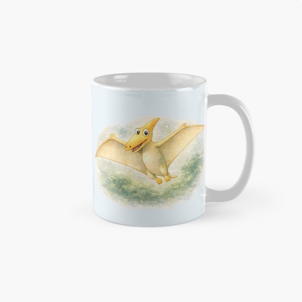 Item preview, Happy Flying Pterodactyl – Cute Watercolor Dinosaur Illustration designed and sold by blankTeeShirt.