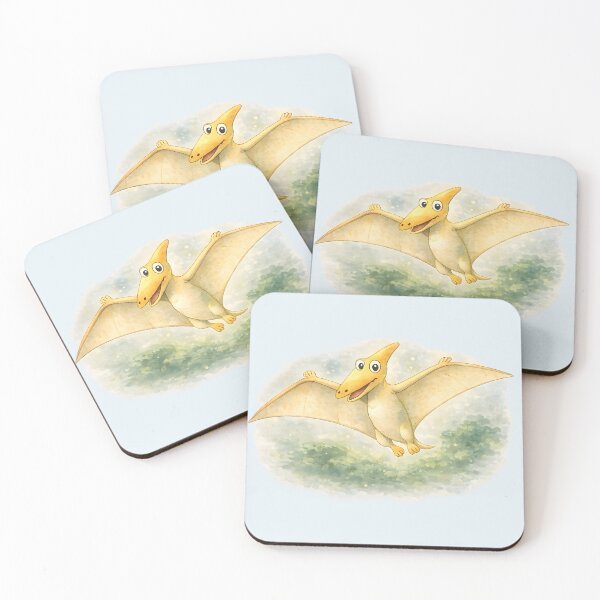 Item preview, Happy Flying Pterodactyl – Cute Watercolor Dinosaur Illustration designed and sold by blankTeeShirt.