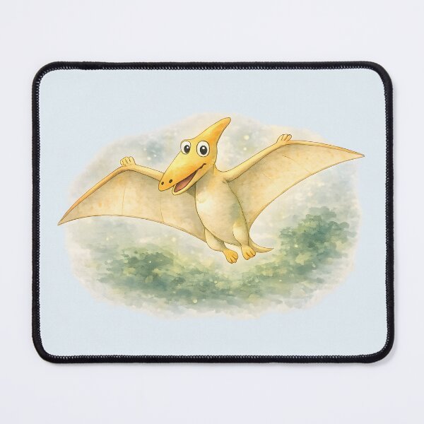 Item preview, Happy Flying Pterodactyl – Cute Watercolor Dinosaur Illustration designed and sold by blankTeeShirt.