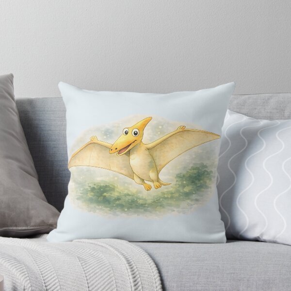 Item preview, Happy Flying Pterodactyl – Cute Watercolor Dinosaur Illustration designed and sold by blankTeeShirt.