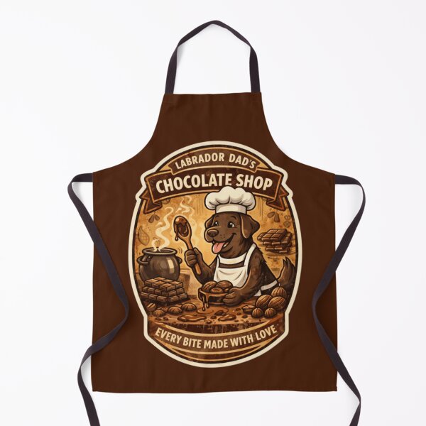 Item preview, Labrador Dad's Chocolate Shop | Chocolate Lab Chef Vintage Badge | Funny Dog Chocolate Lover Gift designed and sold by PawPrintCustom.