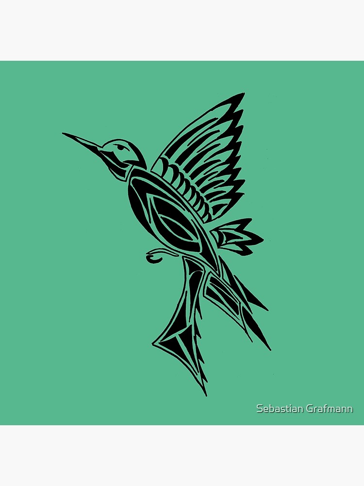 ArtStation - Tattoo Design: Floral Hummingbird