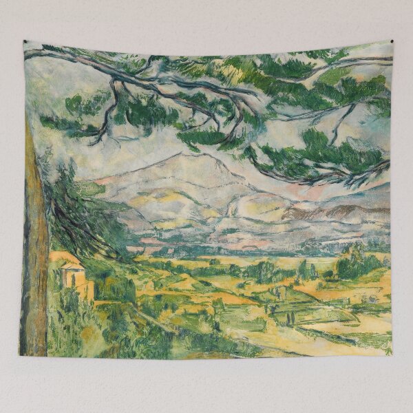 Aperçu de l'œuvre La Montagne Sainte Victoire de Paul Cézanne : Paysage postimpressionniste Poster créée et vendue par artofuniverse.