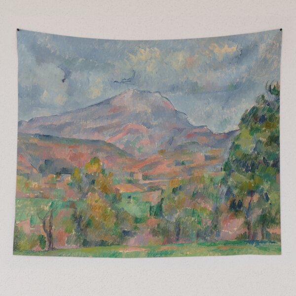 Aperçu de l'œuvre La Montagne Sainte Victoire de Paul Cézanne : Paysage postimpressionniste Poster créée et vendue par artofuniverse.