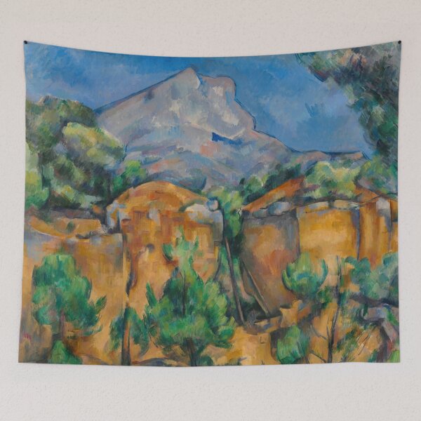 Aperçu de l'œuvre La Montagne Sainte Victoire de Paul Cézanne : Paysage postimpressionniste Poster créée et vendue par artofuniverse.