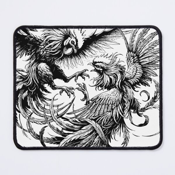 Item preview, Fighting Rooster Graphic Tee – Black and White Gamecock Illustration Shirt designed and sold by rich4Design.