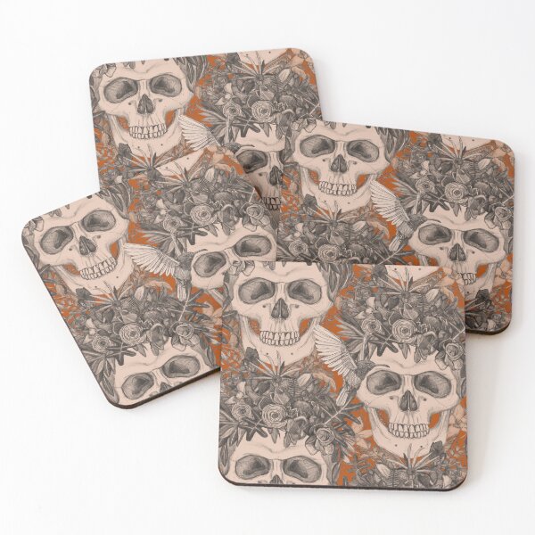 Item preview, skull damask rust designed and sold by scrummy.
