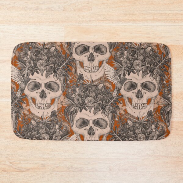 Item preview, skull damask rust designed and sold by scrummy.
