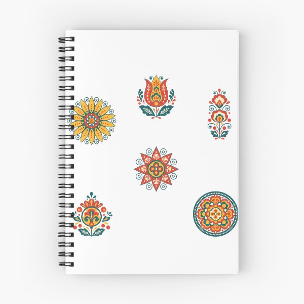 Item preview, Scandinavian Folk Art Flowers 6 Sticker Pack – Colourful Floral Motifs by heidiannemorris © designed and sold by FOLK ART FUSION by heidiannemorris.