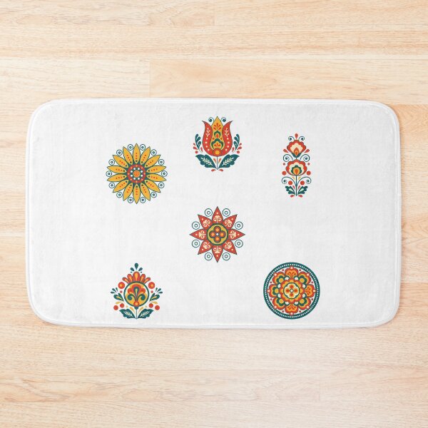 Item preview, Scandinavian Folk Art Flowers 6 Sticker Pack – Colourful Floral Motifs by heidiannemorris © designed and sold by FOLK ART FUSION by heidiannemorris.