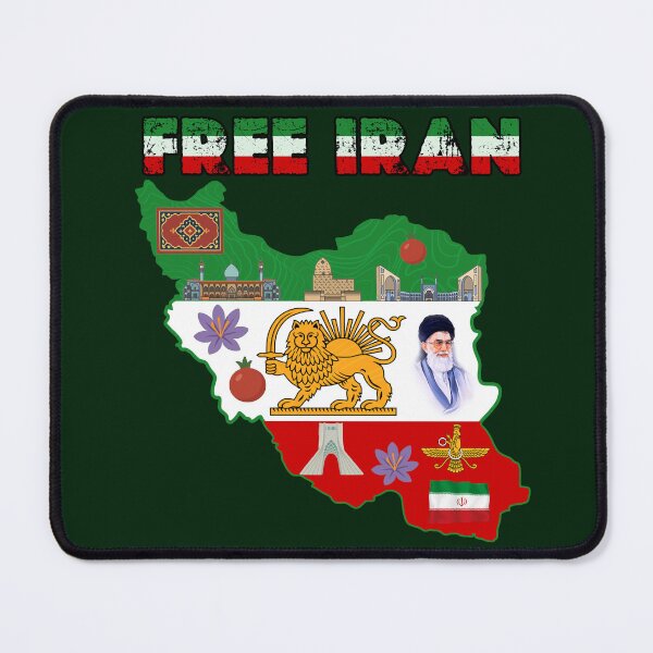 Item preview, Free Iran Map – Persian Lion and Sun | Iranian Culture & Persia heritage designed and sold by Youngkev-arts.