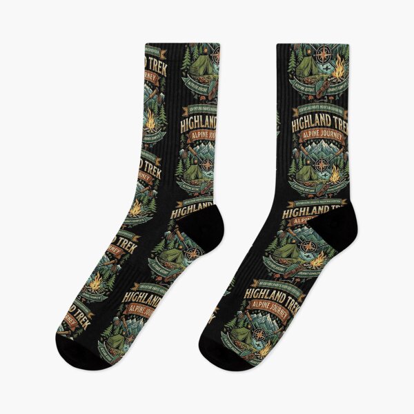 Item preview, Highland Trek Alpine Journey – Vintage Mountain Camping Design designed and sold by Dogandesighn.
