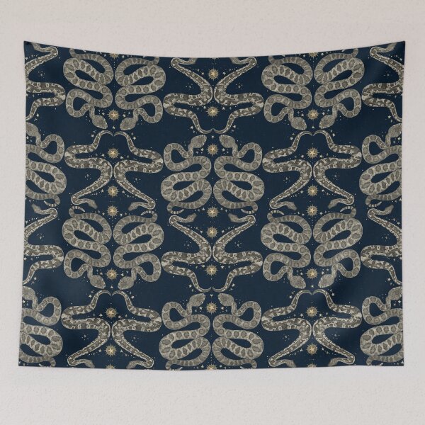 Item preview, celestial snakes indigo designed and sold by scrummy.