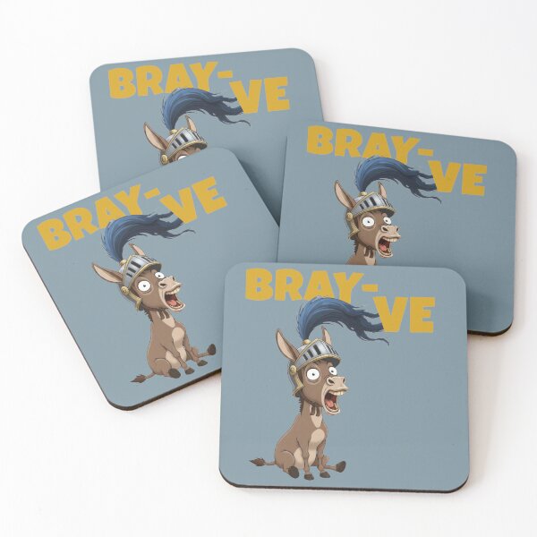 Item preview, Bray-ve Knight Donkey: Funny Animal Pun Art designed and sold by CloudyCatArt.