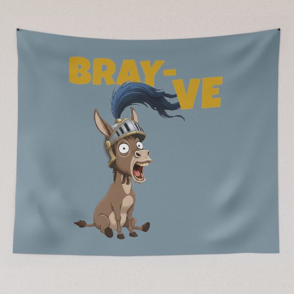 Item preview, Bray-ve Knight Donkey: Funny Animal Pun Art designed and sold by CloudyCatArt.