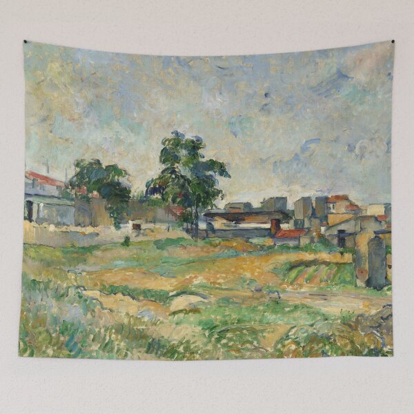 Item preview, Landscape Near Paris by Paul Cézanne: Post Impressionist Landscape Poster designed and sold by artofuniverse.