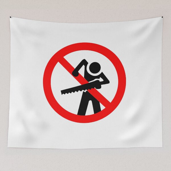Item preview, signage of person breaking in designed and sold by Indeciphered.