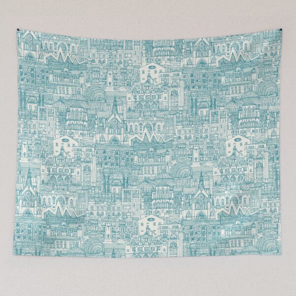 Item preview, Glasgow toile lagoon sea glass designed and sold by scrummy.